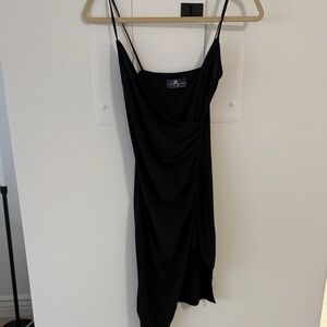Elegant Asymmetrical Black Dress